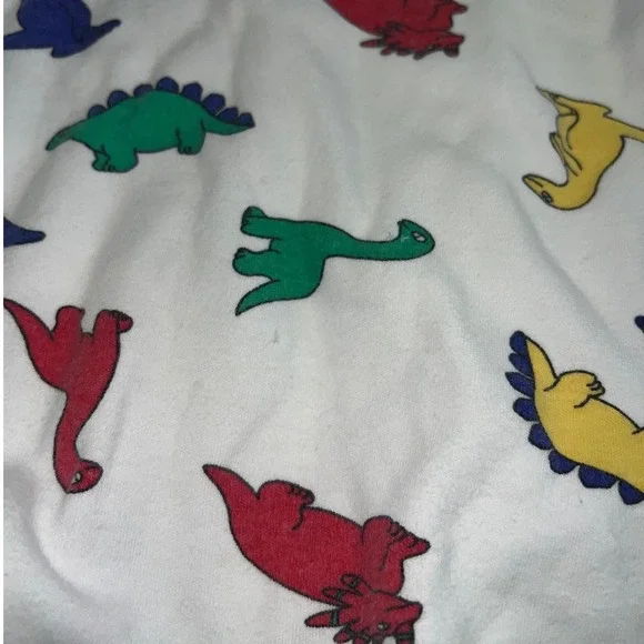 Vintage Driving Force Kids Dinosaur Print Turtleneck Shirt White Cotton Size 5** - Picture 11 of 12